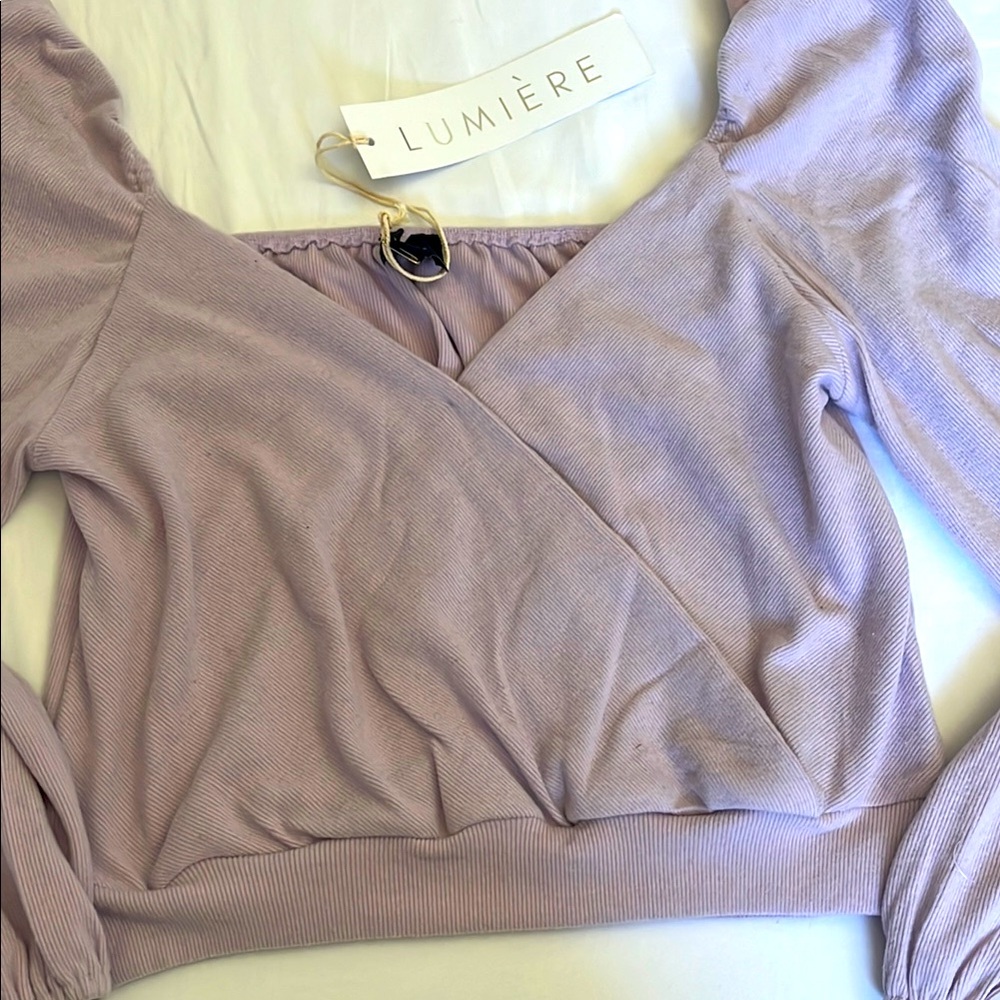 Lavender V-neck Wrap Top